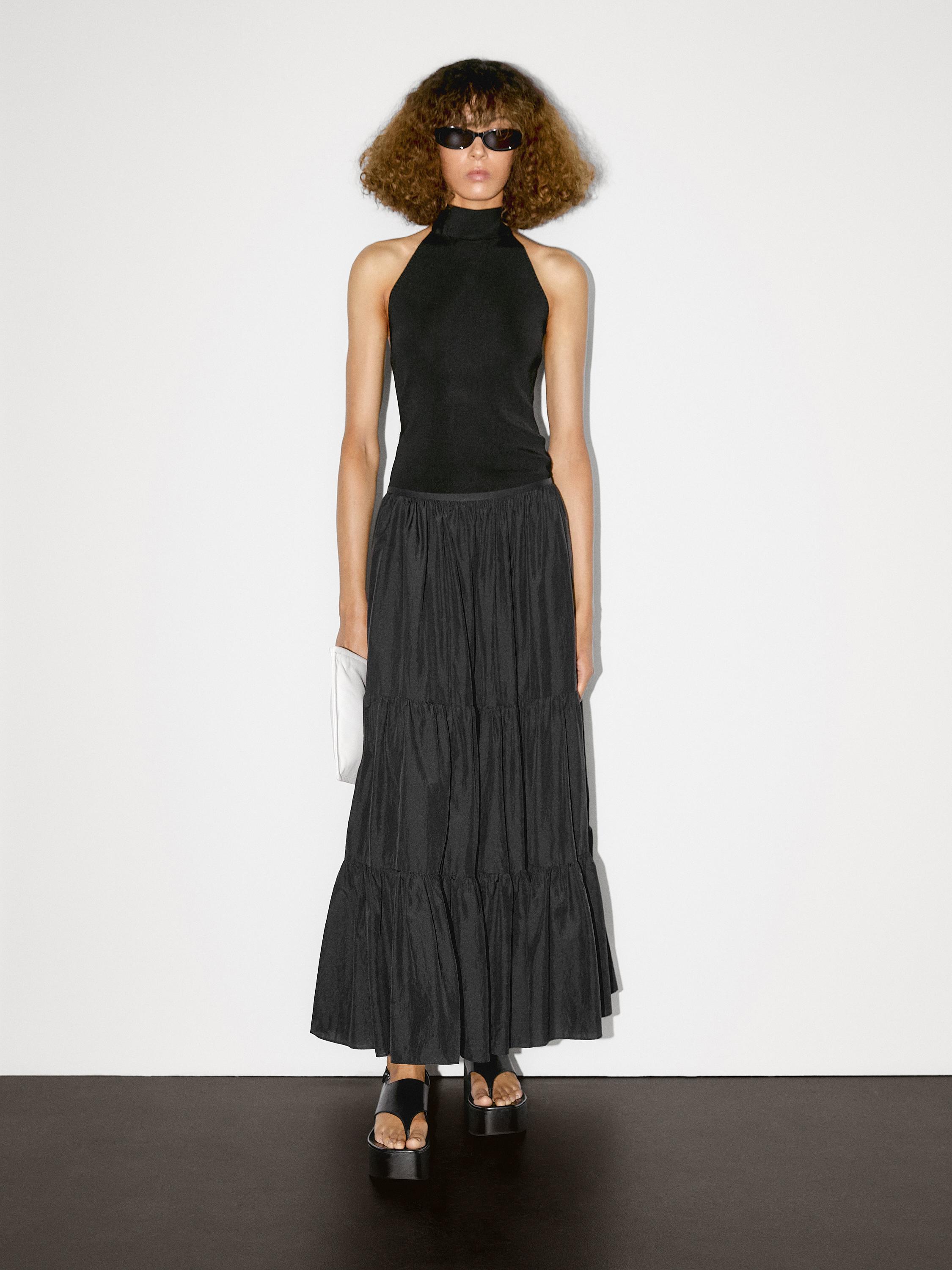 Halter top with tied neck detail